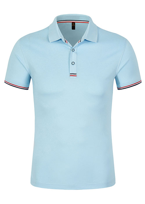 皇家系列翻領短袖T恤衫訂做顏色款式圖之淺藍色